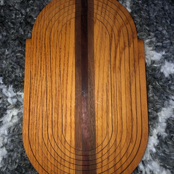 Collapsible Spiral Wood Basket For Fruit And Bread Oak, Red Wood & Walnut 13”X8” - Picture 6 of 10